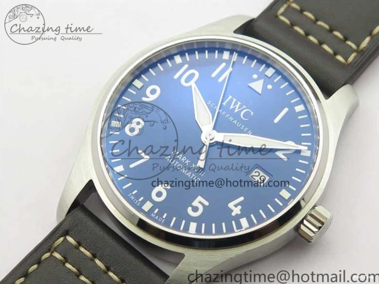 MIROTIME 0203 MARK XVIII Le Petit Prince IW327004 SS FKF 1:1 Best Edition Blue Dial On Brown Leather Strap Trendsetting 7117